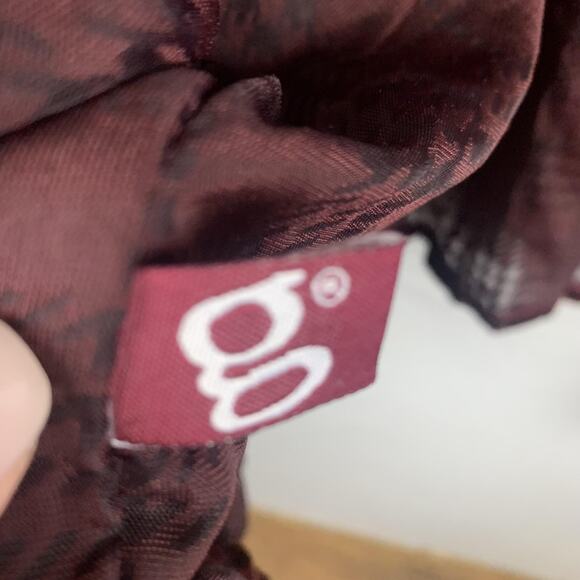 Kimono Velvet Burnout Womens One Size Burgundy Plaid Sheer Flowy - Picture 3 of 6